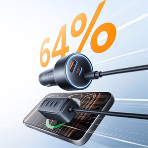 Orico ChargeClip 108W auto lādētājs 2x USB-A + 4x USB-C ar klemmi - melns