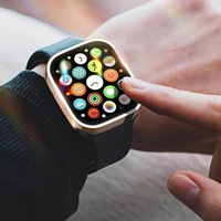 Rūdīta stikla korpuss Dux Ducis Hamo Apple Watch 44mm rozā krāsā