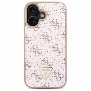Guess Jaunais 4G Trīsstūris viedtālruņa apvalks iPhone 16 Plus - balts