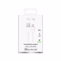 Puro TPE 12W USB-A - Lightning kabelis 2m - balts
