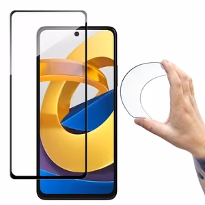 Wozinsky Pilns pārklājums Flexi Nano stikla plēve rūdītais stikls ar rāmi Xiaomi Poco M4 Pro 5G caurspīdīgs