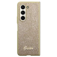 Guess Glitter Script viedtālruņa apvalks Samsung Galaxy Z Fold 5 - zelta