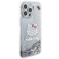 Hello Kitty šķidrā spīduma piekariņi Kitty Head viedtālruņa apvalks iPhone 15 Pro Max - sudraba