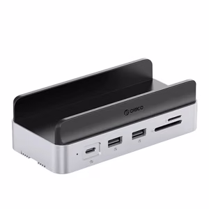 Orico MiniDock 10-in-1 dokstacija ar SSD cietā diska nodalījumu - sudraba krāsā