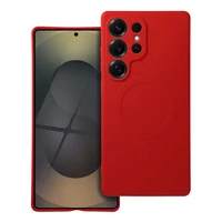 Viedtālruņa apvalks no silikona ar MagSafe, piemērots SAMSUNG S25 Ultra, sarkanā krāsā