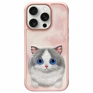 Nimmy Lielās acis mājdzīvnieks 2.0 Kaķa viedtālruņa apvalks iPhone 16 Pro Max - rozā