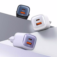 USAMS Tīkla lādētājs CC254 30W GaN USB-C/USB-A Fast Charging HC Series melns CC254TC01