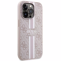 Guess 4G Printed Str Magnētiskais viedtālruņa apvalks iPhone 15 Pro - rozā