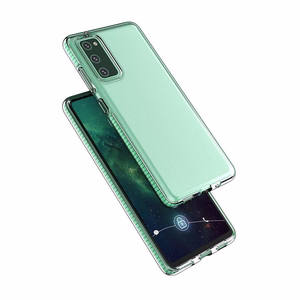 Spring apvalks caurspīdīgs TPU gēla aizsargvāks ar krāsainu rāmi Samsung Galaxy A72 4G dzeltens