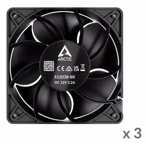 ARCTIC S12038-8 Servera ventilatori, 4 kontakti, 120 mm, 3 gab.
