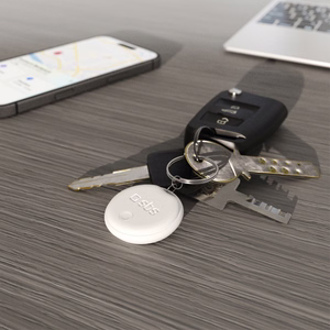 SBS Track My Circle locator compatible with Apple Find My set of 2 - white