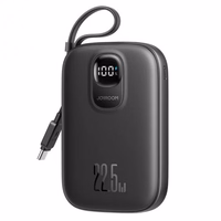 Power Bank Joyroom "JR-PBF17" melns 10000mAh 22.5W (PD / QC3.0) + integrēts Type-C kabelis