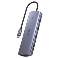 UNITEK sadalītājs USB-C 9IN1 HDMI, VGA, SD, RJ45, PD 100W