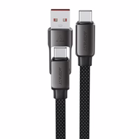 Acefast C13-05 USB-C - USB-A / USB-C kabelis 480Mb/s 3A 0,2 m - melns