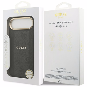 Guess viedtālruņa apvalks iPhone 17 Air HC MAGSAFE PU W/ 4G PU STRIPE melns