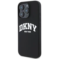 DKNY Silikona baltais drukāts logotips magnētiskais viedtālruņa apvalks iPhone 16 Pro Max - melns