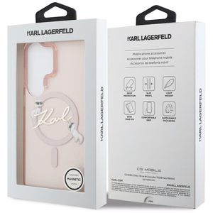 Karl Lagerfeld maciņš IML KC Script MagSafe priekš Samsung Galaxy S26 Ultra rozā