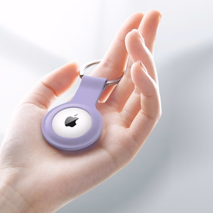 Crong silikona aizsargvāciņš ar atslēgu gredzenu Apple AirTag 1 / 2, violets