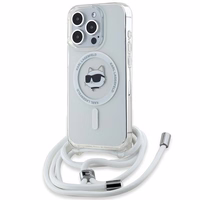 Karl Lagerfeld IML Choupette Head & Cord Magnētiskais viedtālruņa apvalks iPhone 14 Pro Max - caurspīdīgs