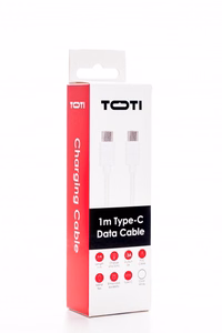 SEEK TOTI Type-C uz Type-C, 1 m PVC datu kabelis 3A, balts