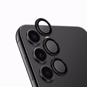 Uniq Optix alumīnija kameras objektīva aizsargstikls Samsung Galaxy S24+ kameras objektīvam ar aplikatoru - melns