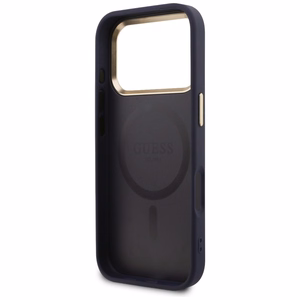 Guess Peony Hot Stamp MagSafe чехол iPhone 17 Pro - синий