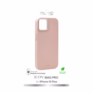 Puro Icon Mag Pro PUIPC1567ICONMPROSE vāciņš ierīcei iPhone 15 Plus 6.7", ar MagSafe, rozā
