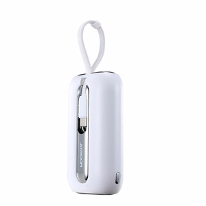Joyroom mini portatīvais lādētājs 10000mAh Colorful Series 22.5W ar 2 iebūvētiem USB C un Lightning kabeļiem rozā (JR-L012)