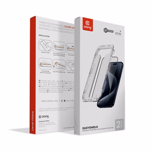 Crong EasyShield 2-Pack rūdīta stikla ekrāna aizsargi iPhone 15 Pro Max, 2 gab.