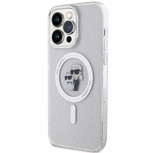 Karl Lagerfeld KLHMP14XHGKCNOT Karl & Choupette Glitter vāciņš ierīcei iPhone 14 Pro Max 6.7", ar MagSafe, caurspīdīgs