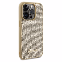 Guess Disco Metal Script viedtālruņa apvalks iPhone 14 Pro Max – zelta