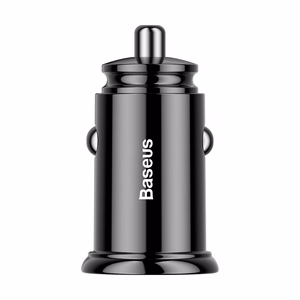 Baseus Circular Plastic QC 3.0 PD automašīnas lādētājs 1x USB-C - USB ports 30W melns