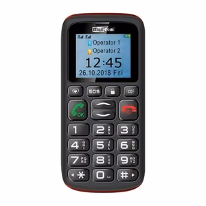 Maxcom MM 428 L GSM mobilais tālrunis, melns un sarkans