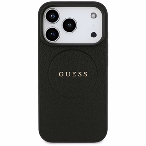 Guess Grained Gold Ring MagSafe maciņš modelim iPhone 18 Pro / 17 Pro – krāsa: melna