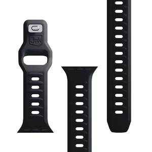 3mk silikona siksniņa Apple Watch, 38/40/41/42 mm, melns, mazais izmērs