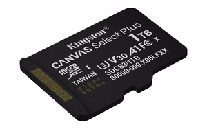 Kingston Technology 1TB microSDXC Canvas Select Plus Gen3 150MB/s A1 karte + adapteris