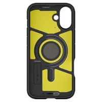 Spigen Tough Armor Magnētiskais apvalks ar statīvu iPhone 16 - tumšs metāls