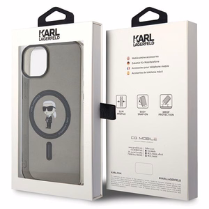 Viedtālruņa apvalks Karl Lagerfeld IML Ikonik Magnētiskais MagSafe iPhone 15 Plus - melns (m)