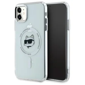 Karl Lagerfeld IML Metāla Choupette galva MagSafe apvalks iPhone 11 - balts
