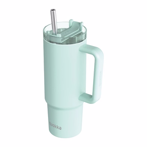 Quokka Stream nerūsējošā tērauda termokrūze ar salmiņu, 950 ml, Tirkīza
