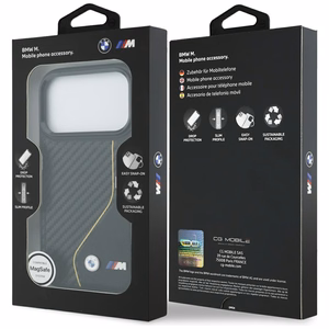 BMW M Carbon Line & Logo Magnētiskais viedtālruņa apvalks iPhone 17 Pro - dzeltens