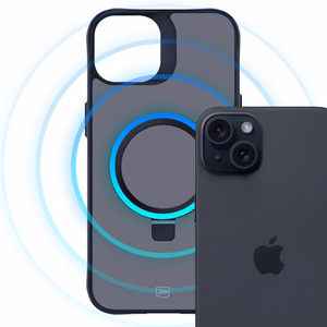 3mk Smoke viedtālruņa apvalks Mag&Stand Apple iPhone 15 plus - melns