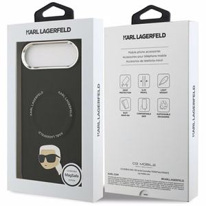 Karl Lagerfeld Karl Pin Magnētiskais viedtālruņa apvalks iPhone Air - Melns