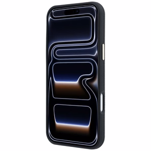 Guess Grained Round Strass Logo MagSafe vāciņš iPhone 18 Pro Max / 17 Pro Max – melns