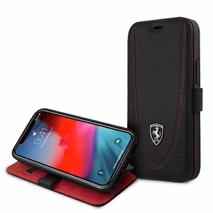 Ferrari FEOGOFLBKP12SBK atvāžamais maciņš iPhone 12 mini 5,4" Off Track Perforated – melns