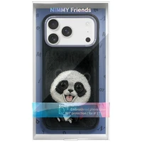 Nimmy Big Eyed Pet 2.0 pandas viedtālruņa apvalks iPhone 17 - melns
