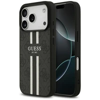 GUESS viedtālruņa apvalks IPHONE 17 Pro, saderīgs ar MagSafe GUHMP17LP4RPSK (4G Printed Stripes), melns