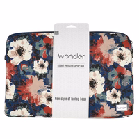 Wonder klēpjdatora apvalks 13-14 collas zils un kamēlijas