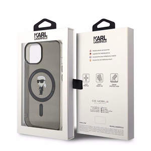 Karl Lagerfeld IML Ikonik MagSafe apvalks iPhone 15 - melns