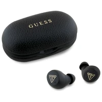 Guess Bluetooth austiņas GUTWSPGTSPSK TWS + dokstacija melnas/melnas graudains klasiskais logotips